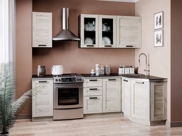 Шкаф кухонный 600 со стеклом Винченца ЛД 234.350.000.080 Черный Дуб Крафт белый_2