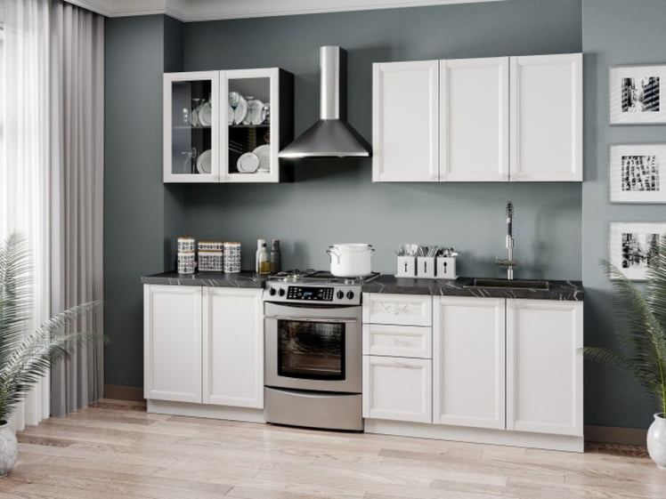 Кухонный гарнитур Джулия №3 Черный Белый_0