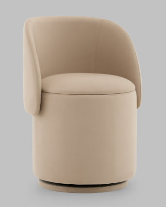 Пуф-трансформер Таунсвилл вращающийся с ящиком велюр бежевый_1