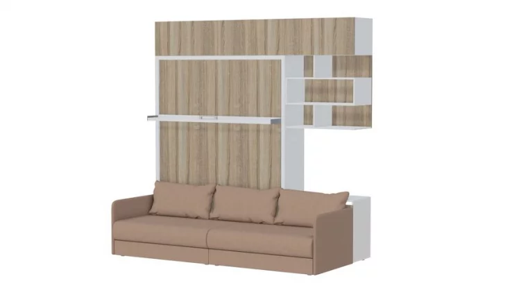 Диван Лайт К 1600 с полкой Белый Дуб Сонома Либерти 5_0