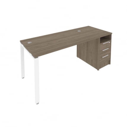 Рабочая станция с опорной тумбой Metal System Б.РС-СТП -1.3 Вяз/Белый_0