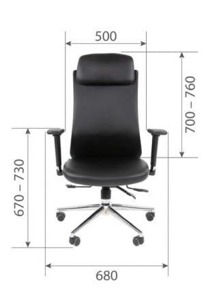 Офисное кресло CHAIRMAN 500 LUX экокожа Черный_19