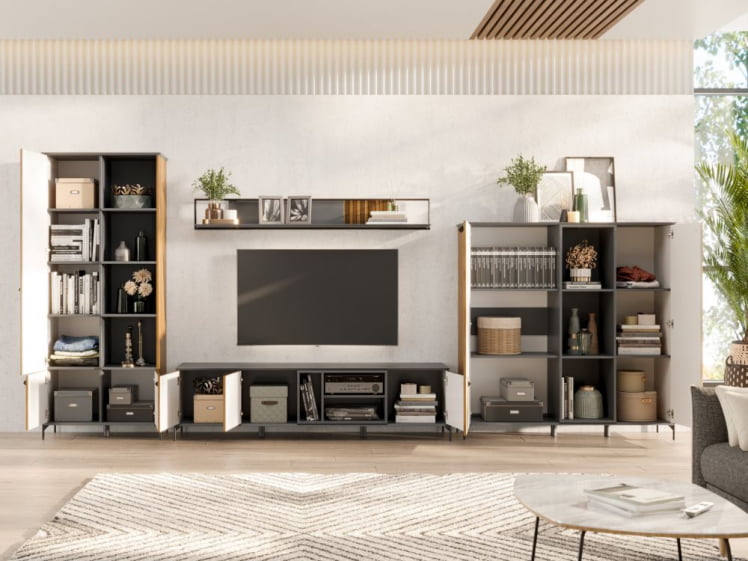 Гостиная Элиот №1 Оникс Серый/Орех фактурный_2