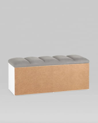 Обувница Хольст 2 белая велюр Серый_5