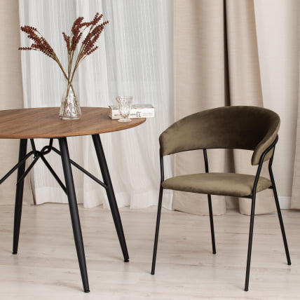 Кресло TURIN (mod. 0129571) / 1 шт. в упаковке металл/вельвет, 56х50х78 см, хаки S108 (85 DARK TAN)/черный_8