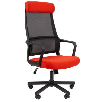 Кресло руководителя Chairman 590 ткань/сетка Красный_0