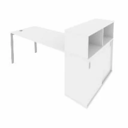 Рабочая станция с опорным шкафом-купе Metal System Б.РС-СШК-3.4 Белый/Серый_0