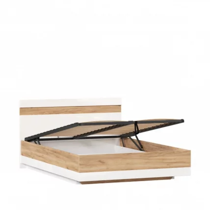 Кровать двуспальная 1400 с подъёмным механизмом Фиджи ЛД 659.081.000 Дуб Золотой Белый_1