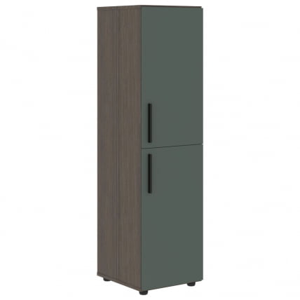 Шкаф-колонка с двумя глухими малыми дверьми (правый) VELION VMCS 40.4 R Нефрит Дуб Сильвер_0