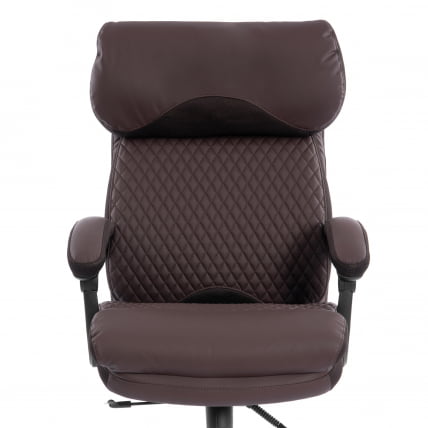 Кресло руководителя Chief metalBL кож/зам/ткань, коричневый/коричневый стеганный, 36-36/36-36 стеганный/TW-24_6