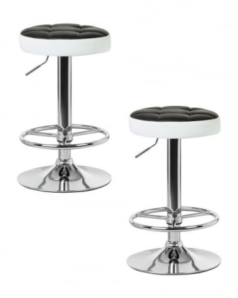 Табурет барный DOBRIN BRUNO (черно-белый) 2 шт_0