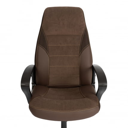 Кресло INTER (24) кож/зам/флок/ткань, коричневый, 36-36/6/TW-24_5