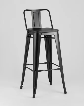 Стул барный Tolix Wood 75.5  со спинкой Черный_1
