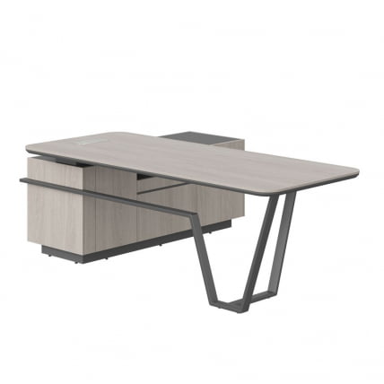 Стол руководителя правый Line СФ-571201.1 Дуб серый Черный графит_1
