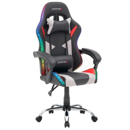 Кресло компьютерное CROMEX (КРОМЕКС) Quantum GM-155 RGB экокожа черное/красное/серое_0