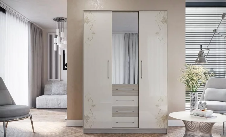 Шкаф Бостон Ясень шимо/Бежевый глянец_3