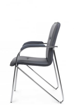 Стул Самба с пластиковыми подлокотниками SMB-03H Хром гальв. Серый_5