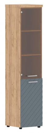 Шкаф колонка комбинированная с топом (правый) Torr LUX TLHC 42.2 R Дуб Бофорд Серо-голубой_0