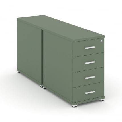 Тумба двухсторонняя опорная приставная с 4-мя ящиками CONCEPT CN.DTGO-002 B/W Кобо Белый_0