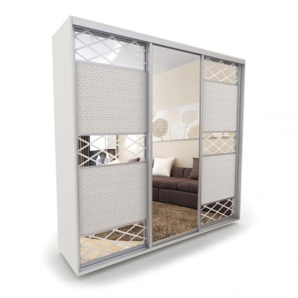 Шкаф-купе 3-х дверный Акцент-Лайн КР 2400х600 Выбеленное дерево_0