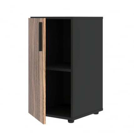 Шкаф-колонка с глухой малой дверью (левый) VELION VENEER VRLCS 40.1 L Американский орех Яшма черная_1