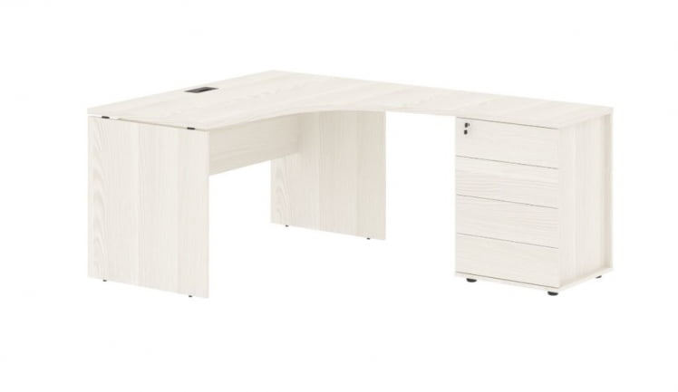 Стол эргономичный с тумбой правый EDIS EDCET 1318 R Ясень Траун Мокко_0