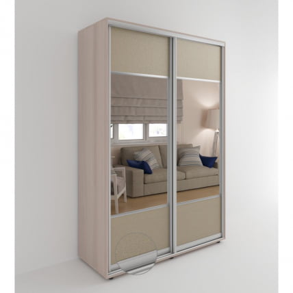 Шкаф-купе 2-х дверный Акцент-Дуэт КЛ 1400х600 Ясень шимо светлый_0