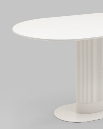 Стол овальный обеденный Mystery 130*80 белый_3