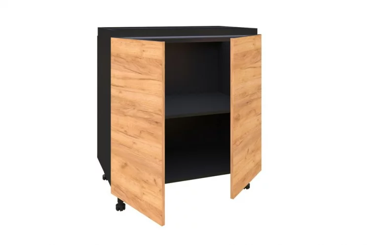 Тумба кухонная 800 Шервуд ЛД 281.060.000.006 Черная Дуб золотой_1