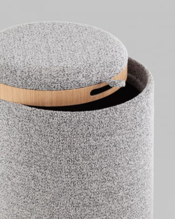 Пуф-столик с ящиком Хюгге S букле серый_4