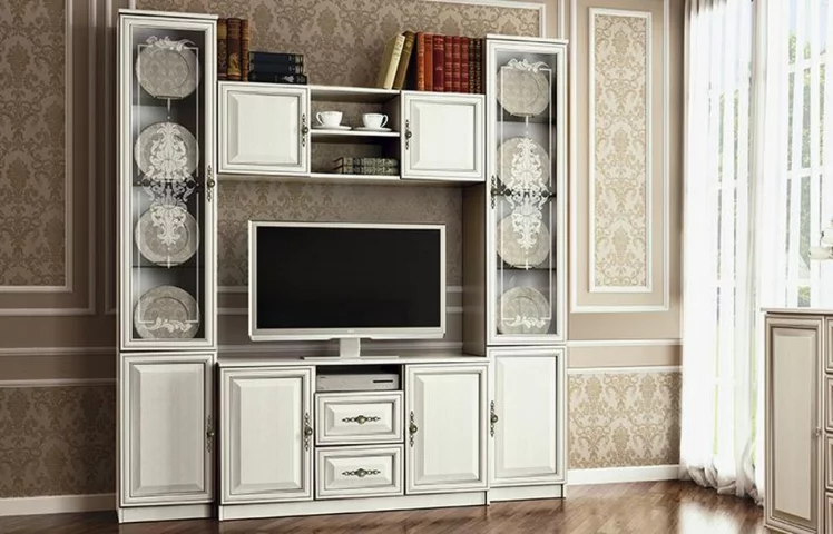 Шкаф комбинированный Габриэлла 06.87 Вудлайн кремовый Аруша венге_0