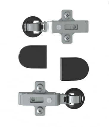 Комплект петель с заглушками для стеклянных дверей EDIS ESH-2 Черный_0