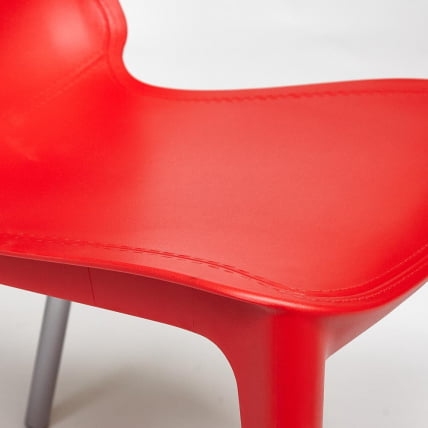 Стул GENIUS (mod 75) металл/пластик, 46x56x84cм, красный/ножки хром_6
