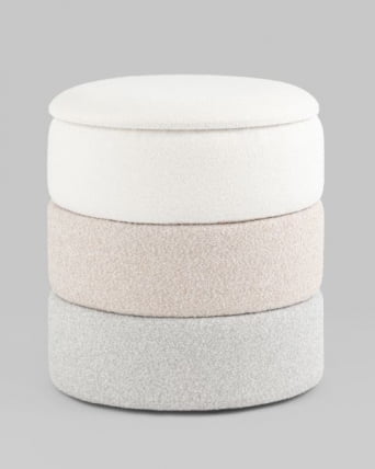 Пуф с ящиком Hive S букле бежевый_5