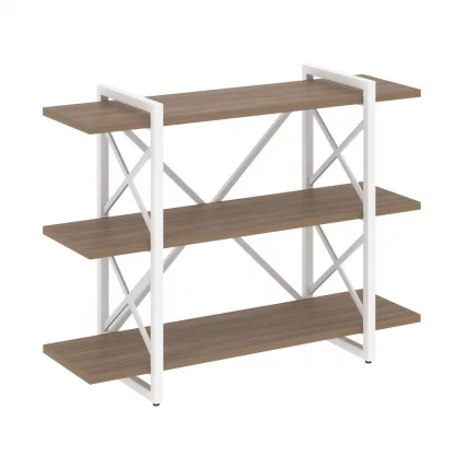 Стеллаж на регулируемых опорах - 3 полки LOFT VR.L-MST.O-3.8V Металл белый Дуб Аризона_0