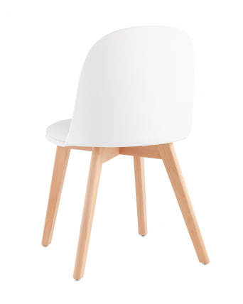 Стул Fog с подушкой Белый деревянные ножки_4