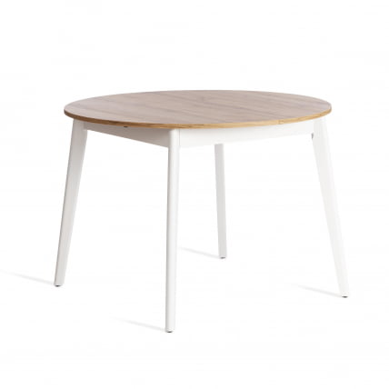 Стол обеденный SVELTO ЛДСП, опора-массив березы, 105 х 105 (140) х 74.5 см, Дуб Вотан/белый_2