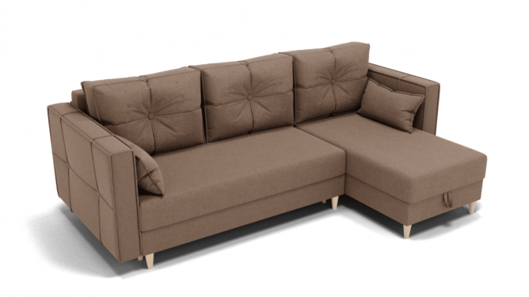 Диван Консул-2 ППУ угол левый/правый (ЗР) Цвет фасада: Светло коричневый; Тип: Левый/правый; Материал фасада: Металл/Велюр_0