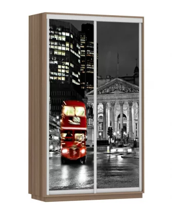 Шкаф-купе двухдверный Экспресс Дуо 1200х2200h Лондон/Ясень шимо тёмный_0