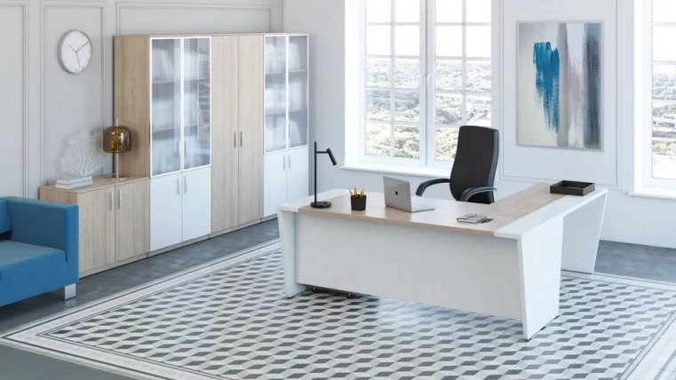 Стол письменный с древесной панелью ASTI AST33911321 Вяз Белый_1