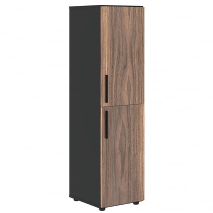 Шкаф-колонка с 2 глухими малыми дверьми (правый) VELION VENEER VRMCS 40.4 R Американский орех Яшма черная_0