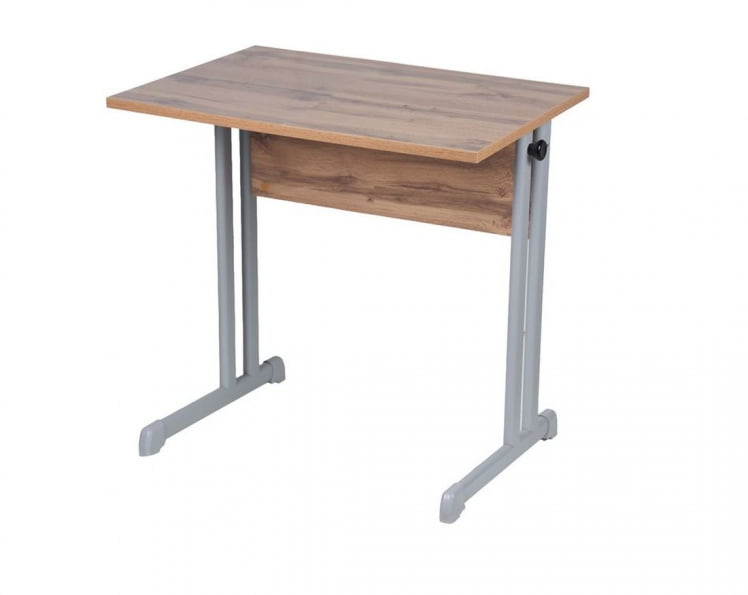 Парта одноместная прямые углы (рост 3-7) Ясень Шимо светлый/Металл Серый_2