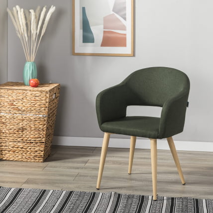 Кресло Oscar темно-зеленый/нат.дуб_1