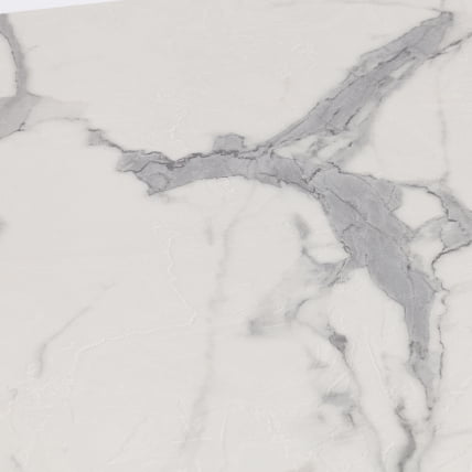 Стол АЛИГЕРЙ ЛДСП/ХПЛ/опора-массив березы , 130 х 75+30 х 75 см, Мрамор светлый/белый / ALIGERY ЛДСП/HPL/опора-массив_9