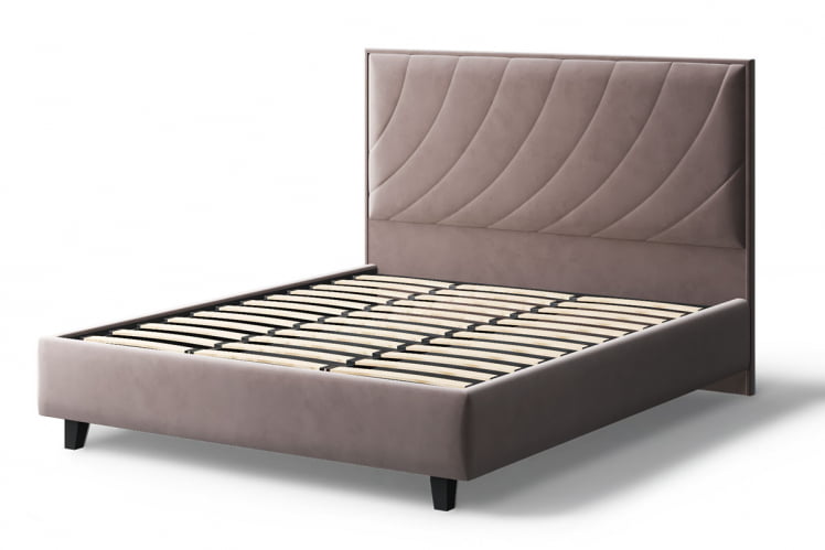 Кровать СОФИЯ 2000*1200мм (на опорах), велюр Бренди лайт 05 (кофе), (б/основания, б/матраса)_2
