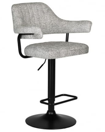 Стул барный DOBRIN CHARLY BLACK (светло-серый твид (LEO04)) 2 шт_2