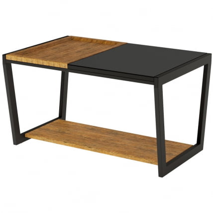 Стол журнальный Трисс Дуб американский / Черная лакобель / Черный_0