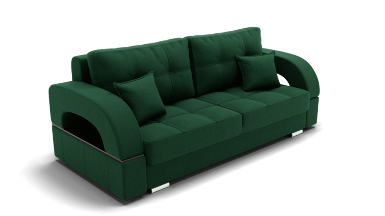 Диван Элита-1 (ЗР) Цвет фасада: Зеленый; Тип: Прямой; Материал фасада: Металл/Велюр_0