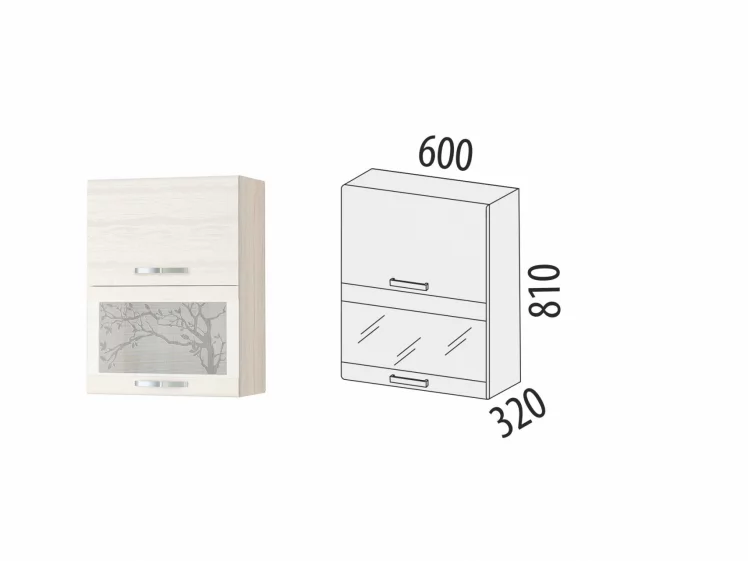 Шкаф-витрина Графит 74.08 Сосна Астрид-Ваниль_4