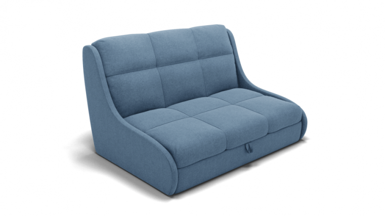 Диван Куба 1200 (ЗР) Цвет фасада: Голубой; Тип: Прямой; Материал фасада: Металл/Велюр_0